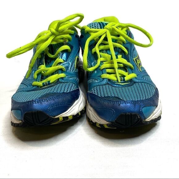 Saucony Oasis 2 grid turquoise and neon yellow running shoes size 7.5 - Picture 4 of 16
